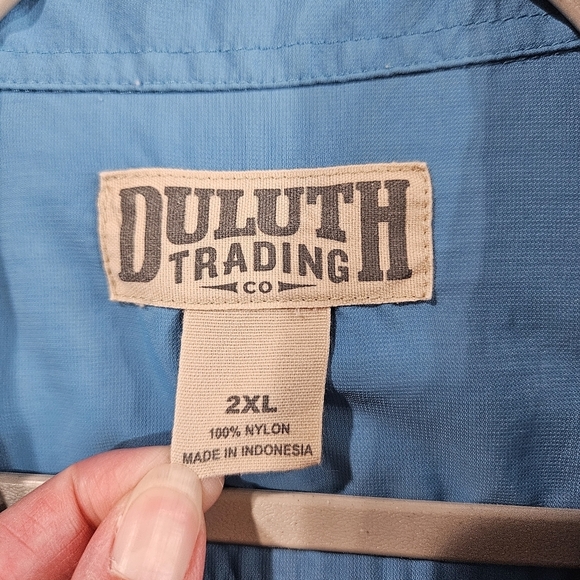 Duluth Trading Mens Shirt 2XL Bright Blue 100% Nylon Short‎ Sleeve - Picture 5 of 8